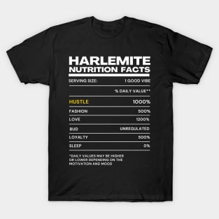 Harlemite Nutrition Facts | Funny Nutritional Pun T-Shirt